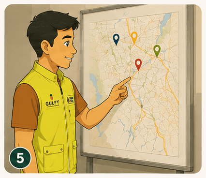 Koordinator Titik memetakan lokasi jualan